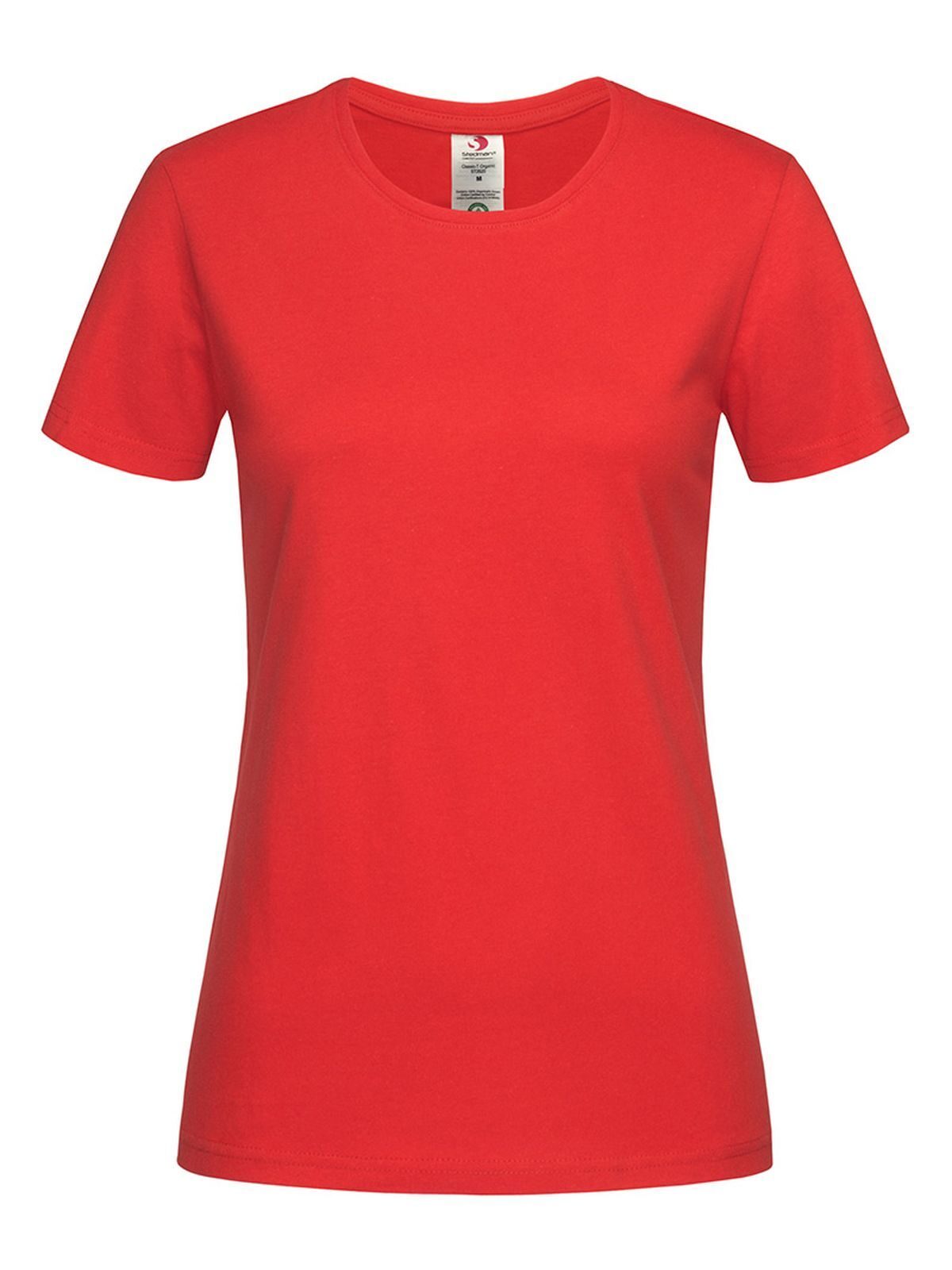 Klassieke T-shirt met organische pasvorm - SRE - Scharlakenrood
