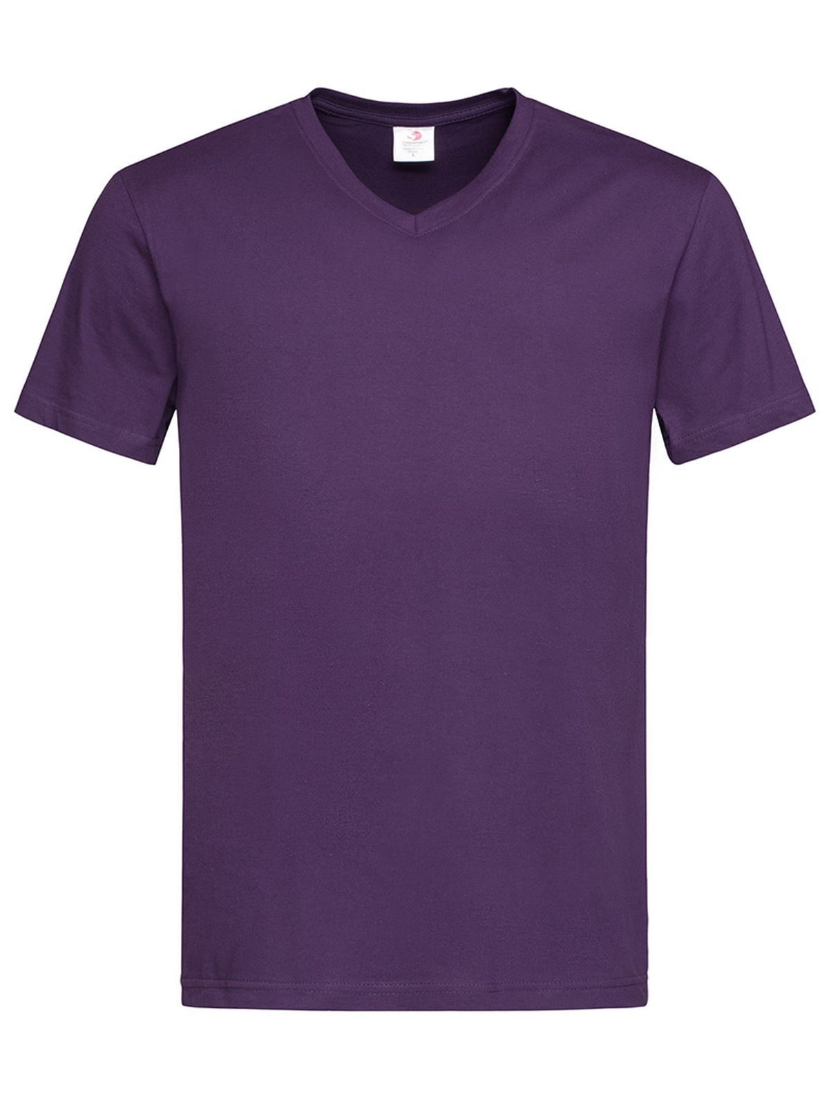 Klassieke T-shirt met V-hals - DBY - Diep bessen