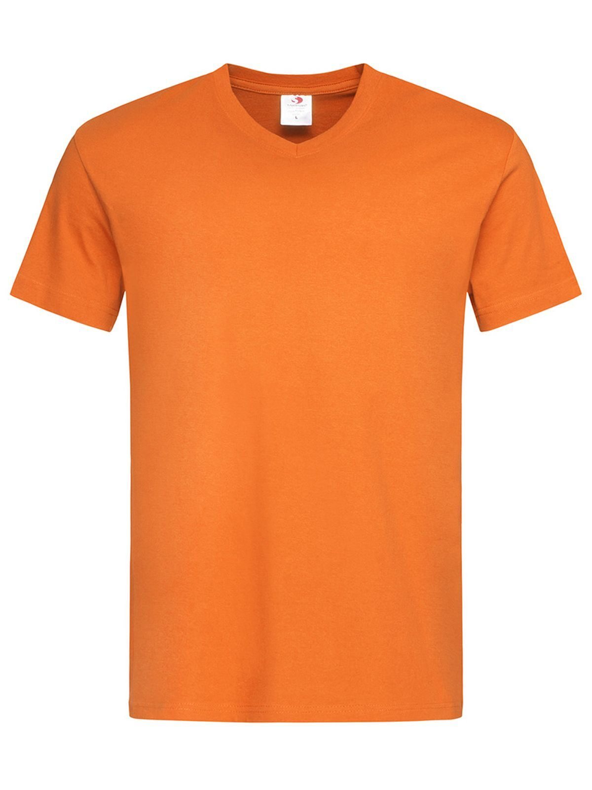 Klassieke T-shirt met V-hals - ORA - Oranje