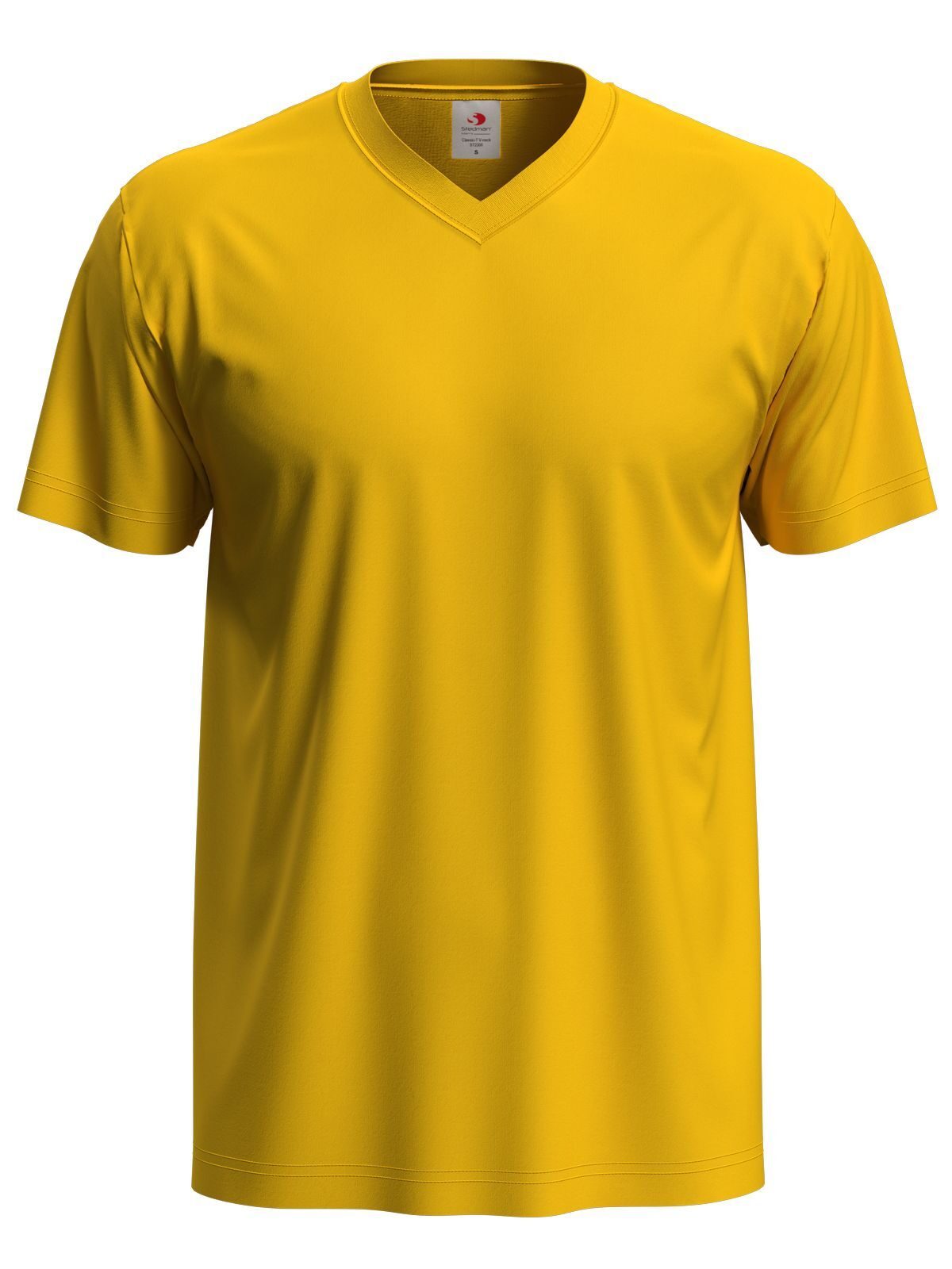 Klassieke T-shirt met V-hals - SUN - Zonnebloemgeel