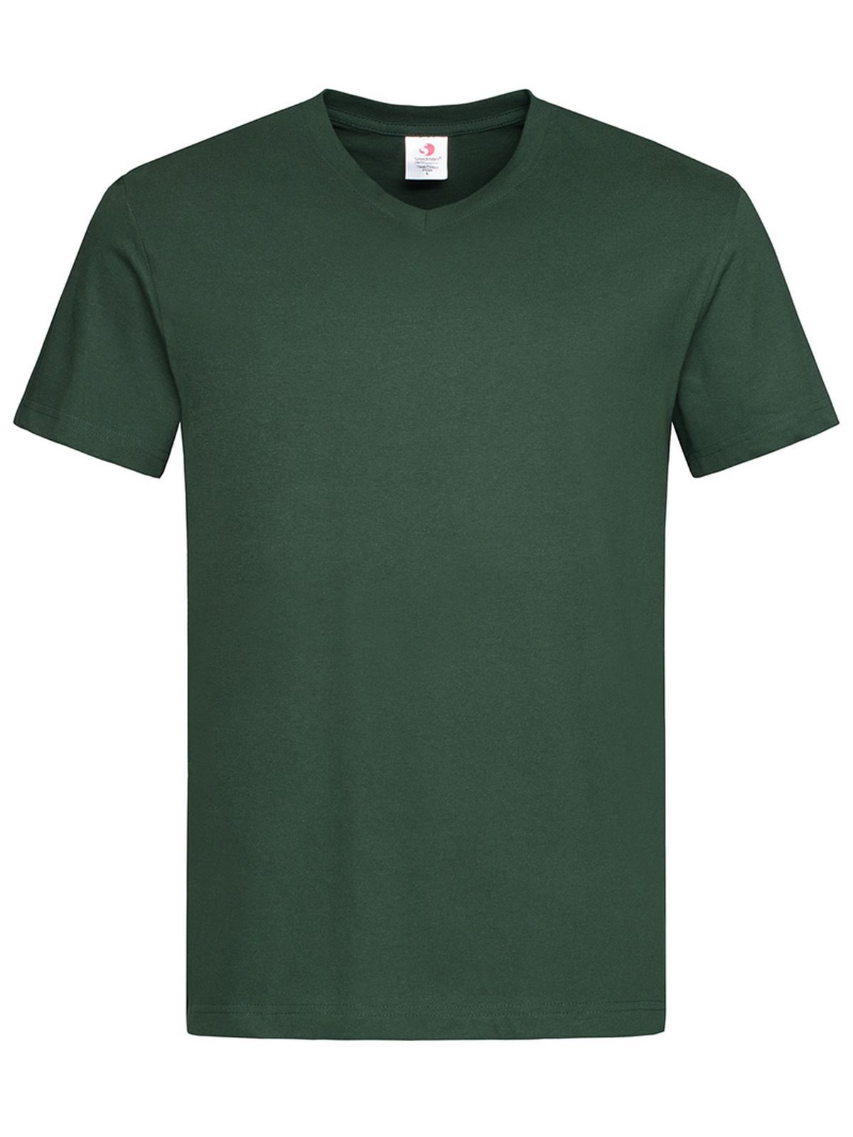 Klassieke T-shirt met V-hals - BOG - Flesgroen