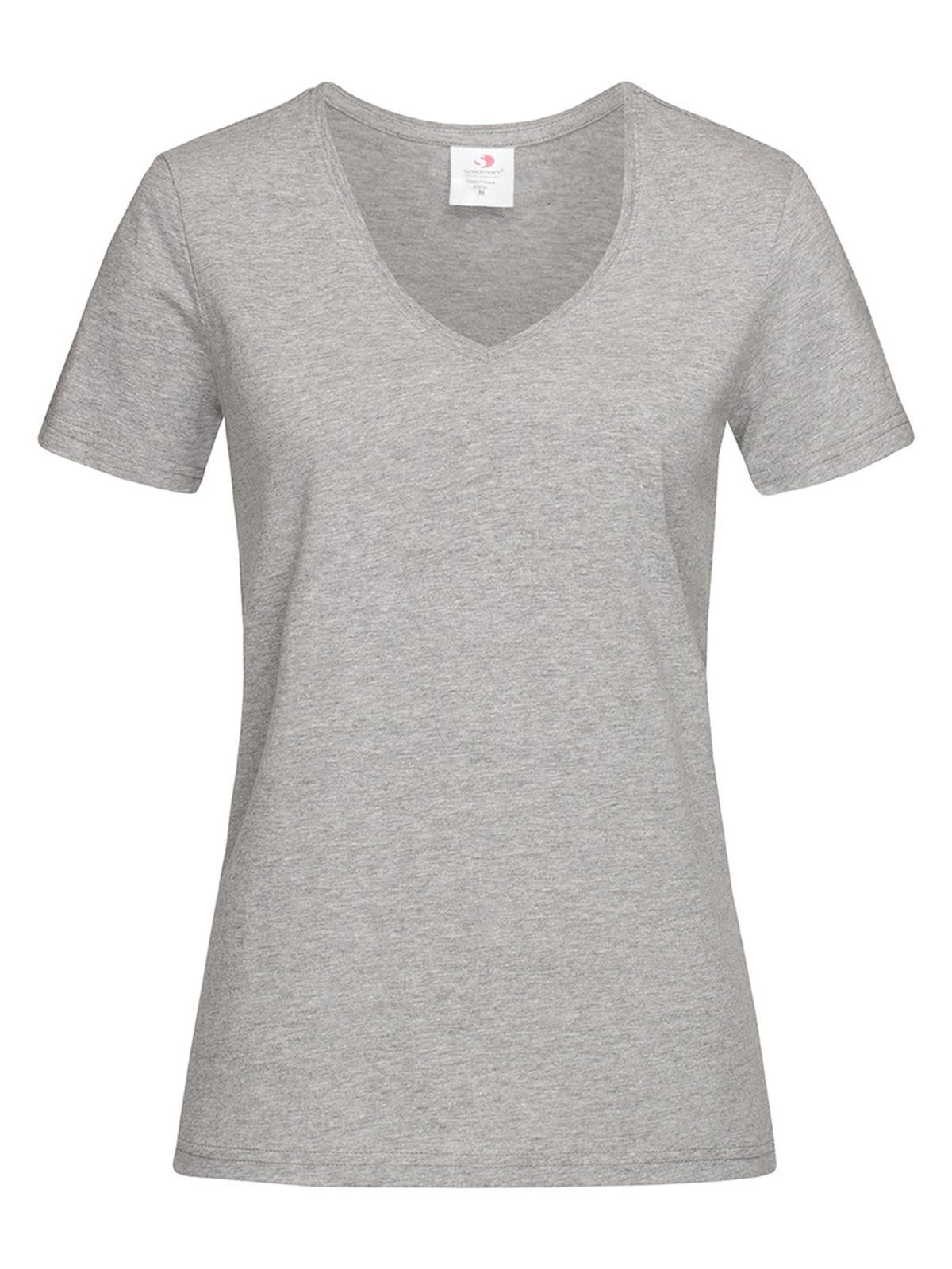 Klassieke T-shirt met V-hals voor dames - GYH - Grijze heide