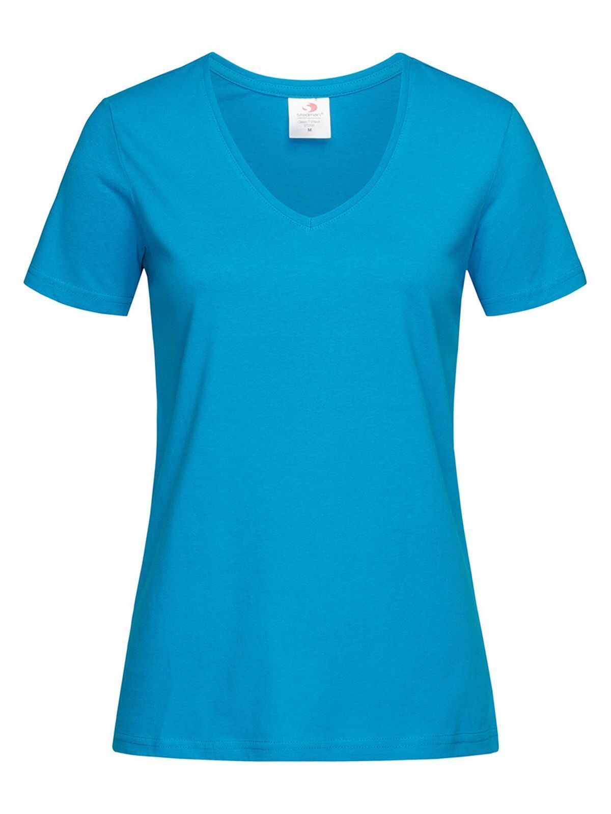Klassieke T-shirt met V-hals voor dames - OCB - Oceaanblauw