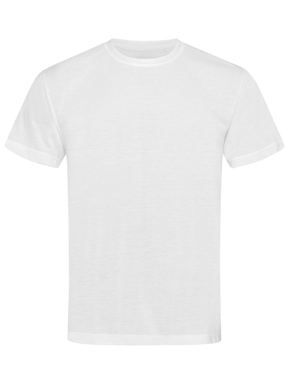 T-shirt met katoenen touch - WHI - Wit