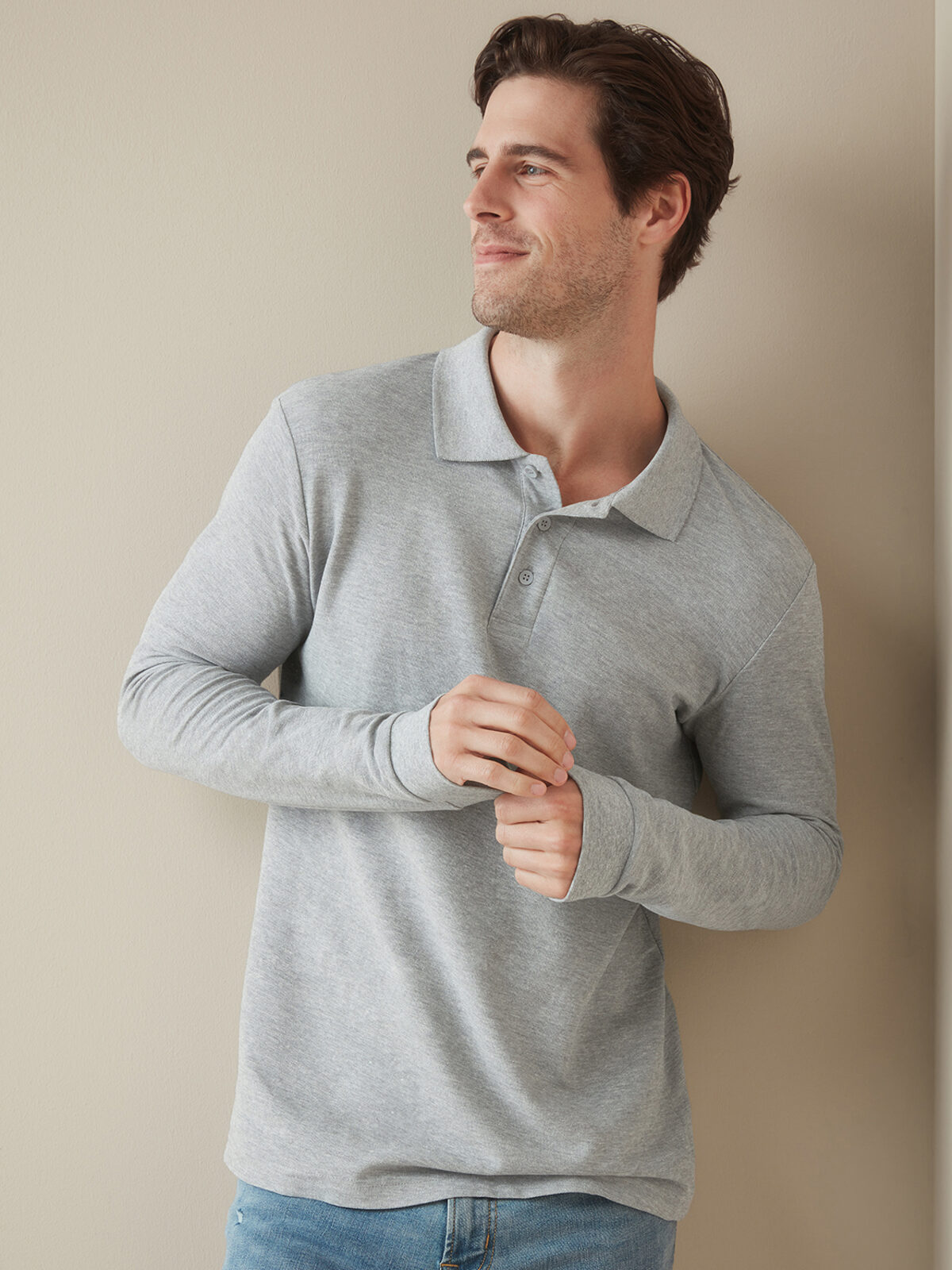 Klassieke polo met lange mouwen