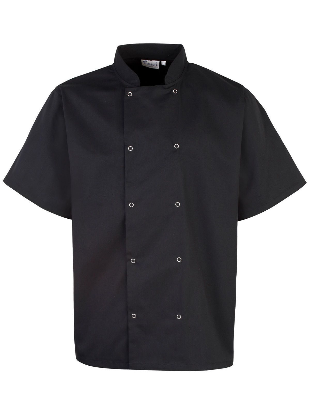 Chefkokjas met korte mouwen en studs aan de voorkant - BLAC - Zwart