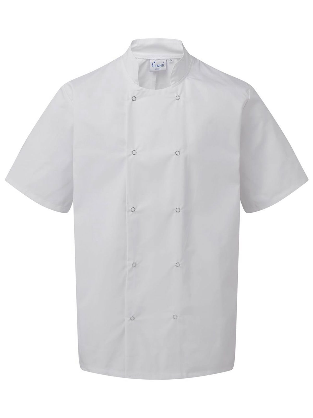 Chefkokjas met korte mouwen en studs aan de voorkant - WHIT - Wit