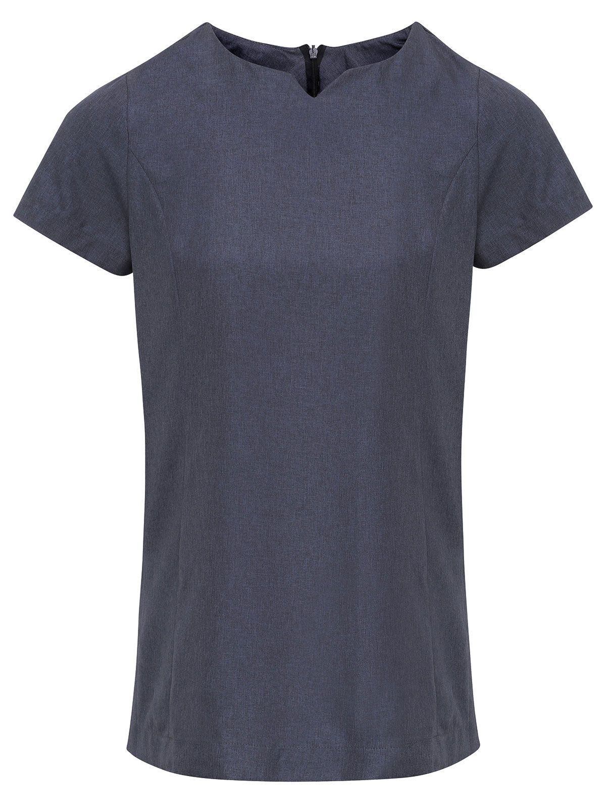 Purple Linen Look Cut Neck Beauty Tunic - BKHE - Black heather