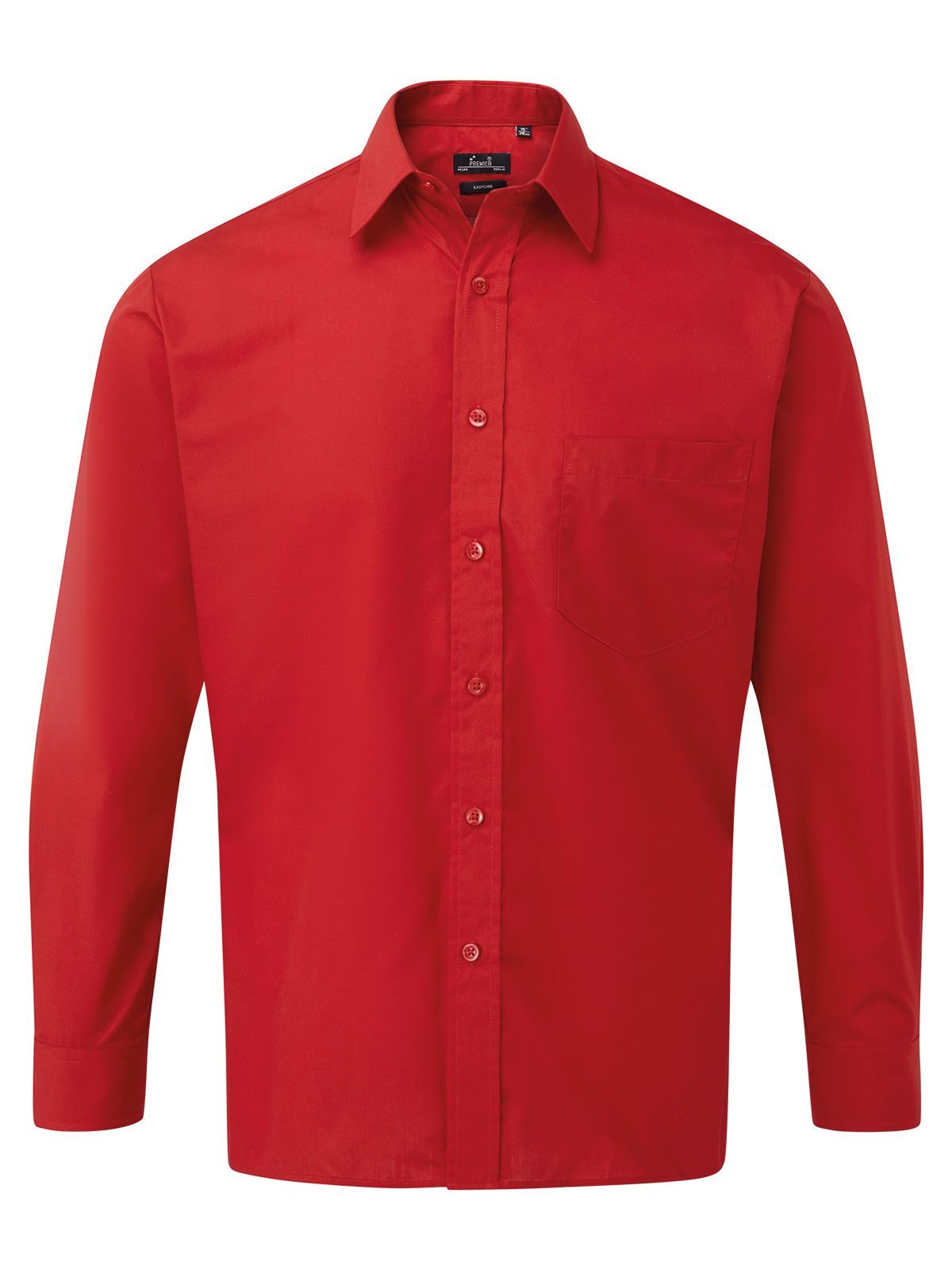 Herenoverhemd met lange mouwen van poplin - REDD - Rood