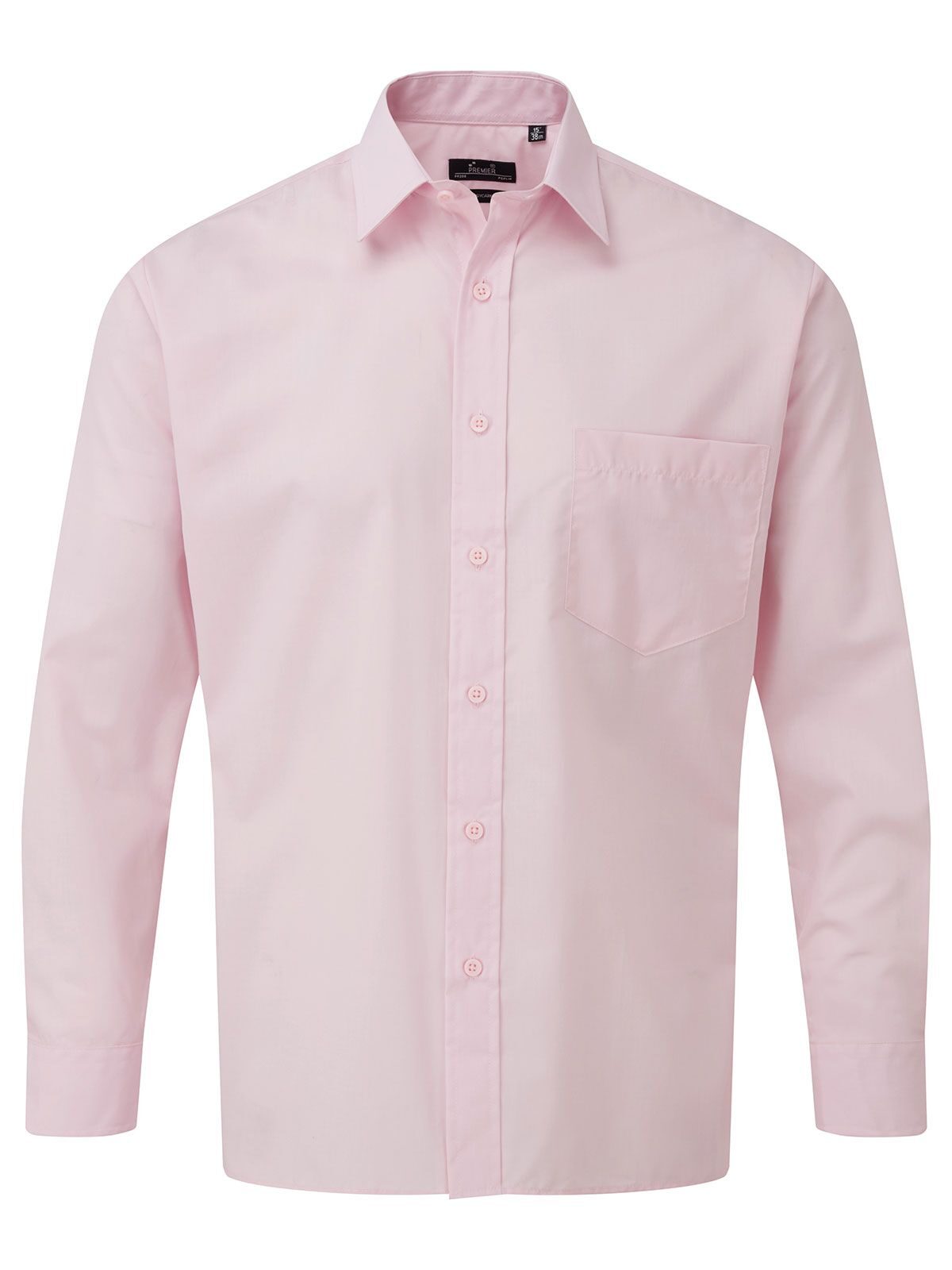 Herenoverhemd met lange mouwen van poplin - PINK - Roze