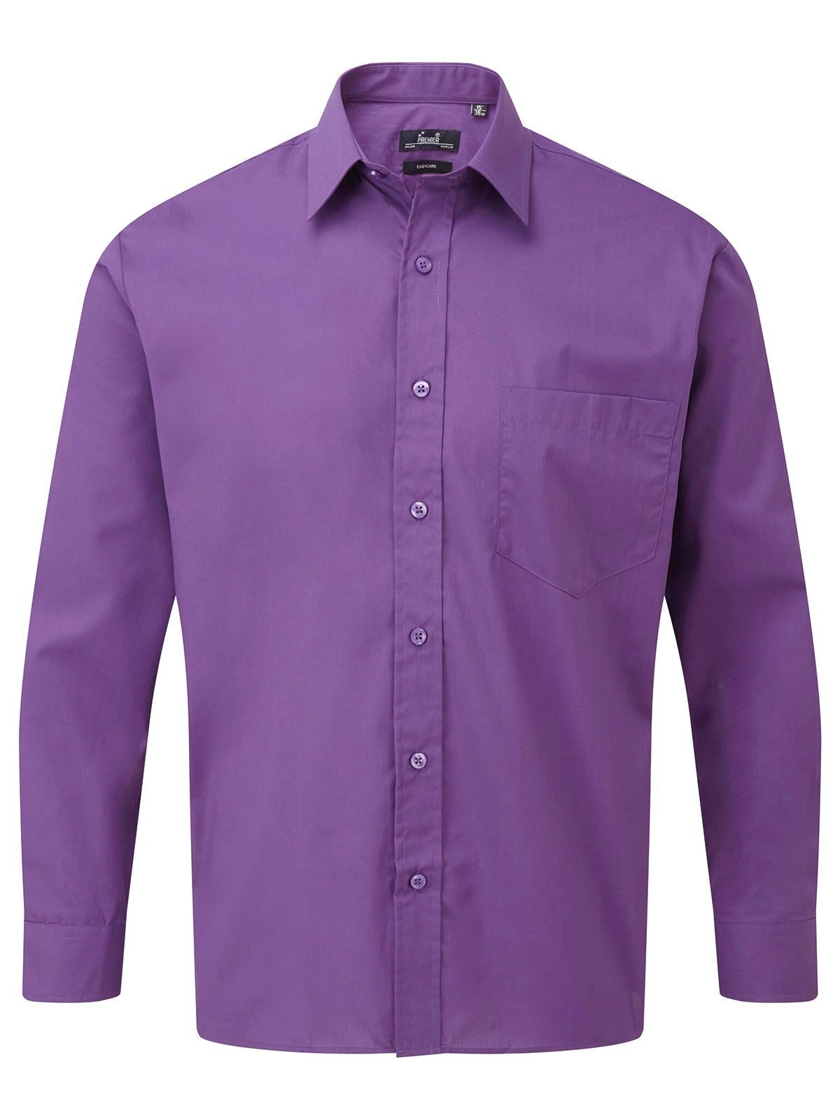 Herenoverhemd met lange mouwen van poplin - RVIO - Rijk violet