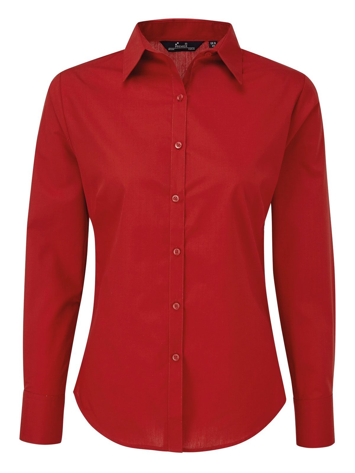 Damesblouse met lange mouwen van poplin - REDD - Rood