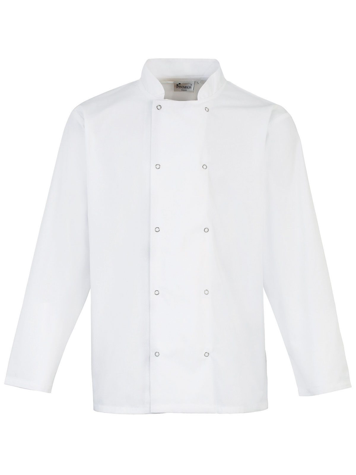 Chef's jas met lange mouwen en studs - WHIT - Wit