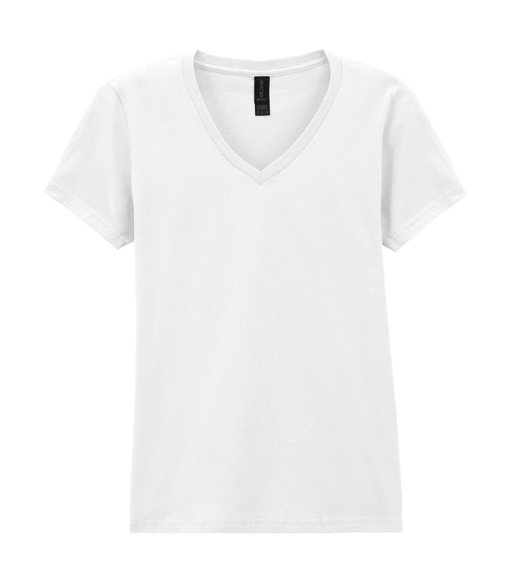 Softstyle® Dames T-shirt met V-hals - 30 - Wit