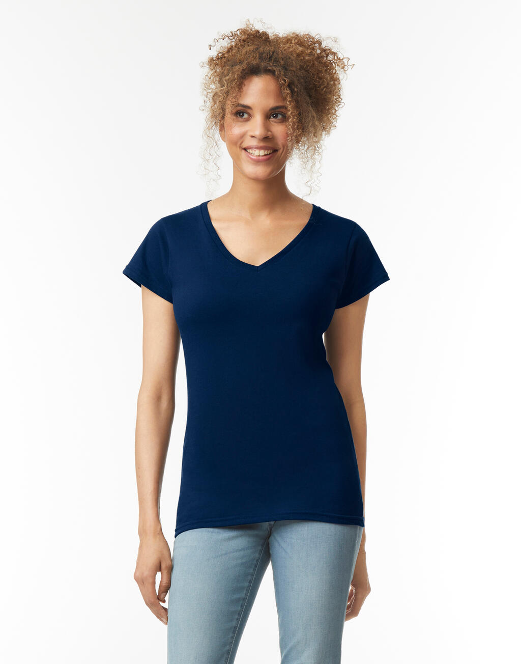Softstyle® Dames T-shirt met V-hals - 40 - Rood