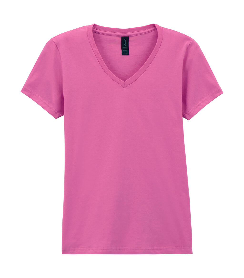 Softstyle® Dames T-shirt met V-hals - 71 - Azalea