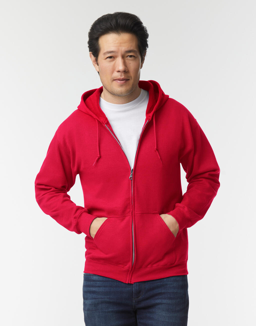 Heavy Blend™ volwassenen hoodie met volledige ritssluiting - 30 - Wit